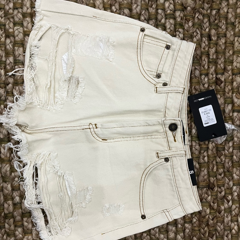 Distressed Denim Shorts